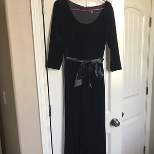Velvet black maxi dress